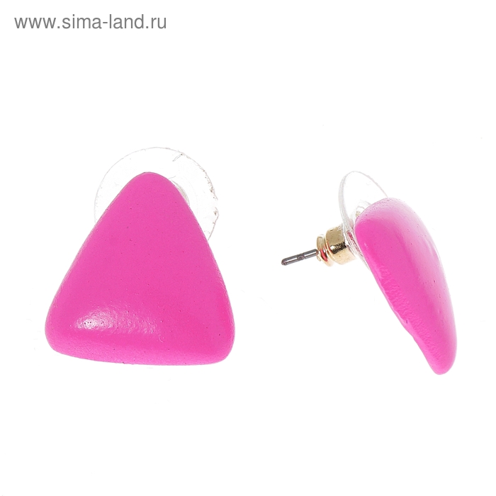Серьги "Треугольник неоновый", цвет розовый неон - Фото 1