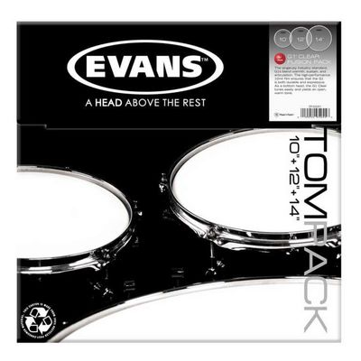 Пластик Evans ETP-G1CLR-F набор а для том барабана Pack-Fusion 10", 12", 14", серия G1 Clear   23526