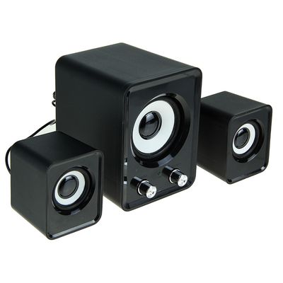 Компьютерные колонки 2.1 LuazON LPCK-02, 2x3Вт, сабвуфер 5Вт, 80дБ, Jack 3.5, USB, черная