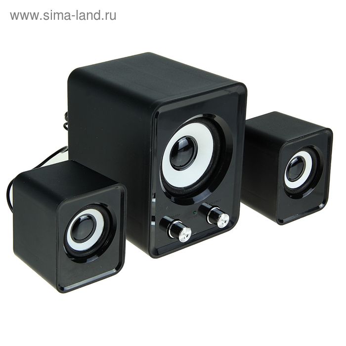Компьютерные колонки 2.1 LuazON LPCK-02, 2x3Вт, сабвуфер 5Вт, 80дБ, Jack 3.5, USB, черная - Фото 1