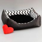 Лежанка с сердечком, 50 х 40 х 15 см, оксфорд, бязь, искусственный мех - Фото 3