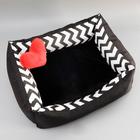 Лежанка с сердечком, 50 х 40 х 15 см, оксфорд, бязь, искусственный мех - Фото 5