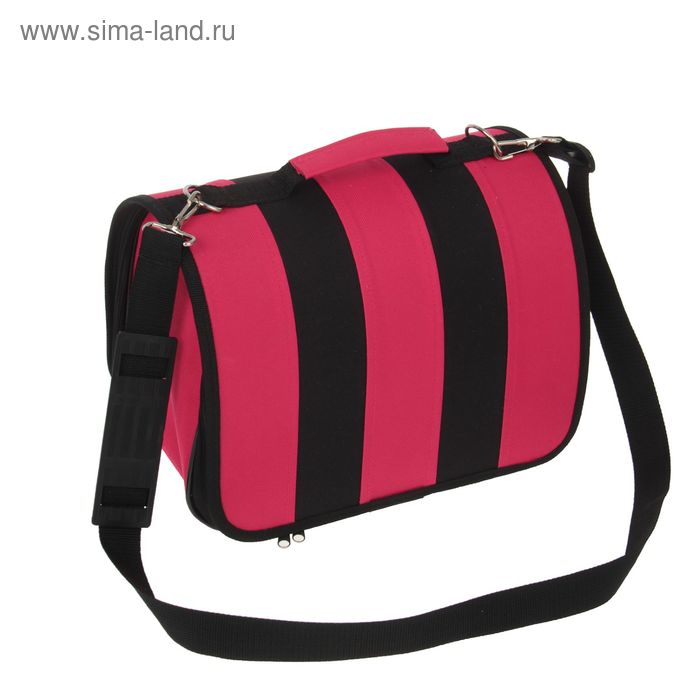 Сумка-переноска каркасная, складная, розово-черная, 31 х 20,5 х 22 см - Фото 1
