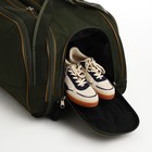 Сумка дорожная на колёсах 26", отдел на молнии, отдел для обуви, 3 наружных кармана, длинный ремень, цвет хаки - Фото 3