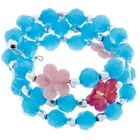 Браслет-пружинка детский "Выбражулька", бусинки с цветами, три ряда, цвет МИКС - Фото 1