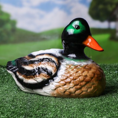 Садовая фигура "Утка", разноцветная, керамика, 30х15х20 см