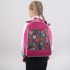 Рюкзак школьный, отдел на молнии, наружный карман, цвет розовый/серый - Фото 2