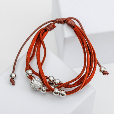 Браслет кожа «Шамбала» 5 нитей, замша, цвет светло-коричневый