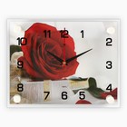 Часы настенные: Цветы, "Роза с подарком", бесшумные, 20 х 26 см - фото 317973681