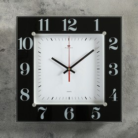 Часы настенные, серия: Классика, 'Рубин', плавный ход, 31 х 31 см, черные