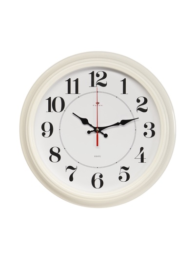 Часы настенные, интерьерные «Рубин», бесшумные, d=35 см, корпус белый