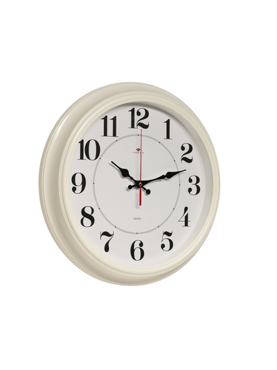Часы настенные, интерьерные «Рубин», бесшумные, d=35 см, корпус белый