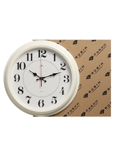 Часы настенные, интерьерные «Рубин», бесшумные, d=35 см, корпус белый