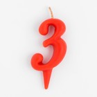 Свеча в торт «Цифра 3», красная, 5.5 см - Фото 2