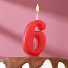 Свеча для торта «Цифра 6», красная, 5.5 см - Фото 3