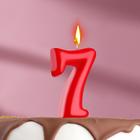 Свеча для торта цифра "Овал" "7", красная, 5,5 см - фото 319848225