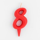 Свеча для торта цифра "Овал" "8", красная, 5,5 см - Фото 2