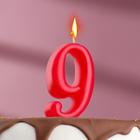 Свеча для торта цифра "Овал" "9", красная, 5,5 см - фото 8545903
