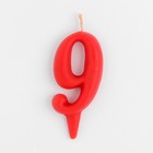 Свеча для торта цифра "Овал" "9", красная, 5,5 см - Фото 2