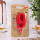 Свеча для торта цифра "Овал" "9", красная, 5,5 см - Фото 3