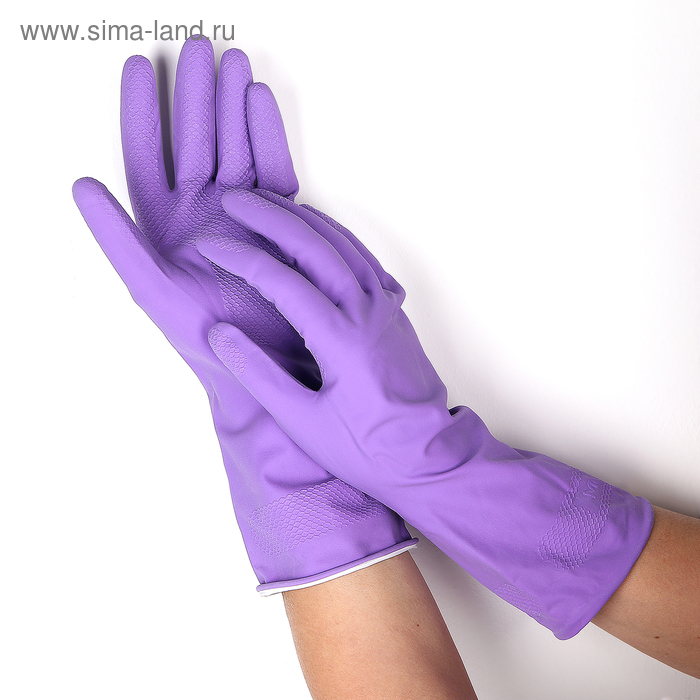 Перчатки резиновые с хлопковым напылением, размер S, цвет МИКС - Фото 1