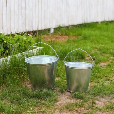 Ведро хозяйственное оцинкованное с ручкой, 7 л, d=24 см, h=24 см, ГОСТ