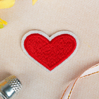 Термонаклейка "Сердце", с кантом, цвет красный - Фото 1