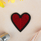 Термонаклейка "Сердце", цвет чёрно-красный - Фото 1