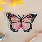 Термонаклейка "Бабочка", цвет чёрно-розовый - Фото 1
