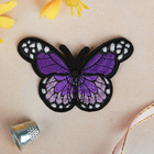 Термонаклейка "Бабочка", цвет чёрно-фиолетовый - Фото 1