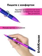 Ручка шариковая ErichKrause R-301 Neon Stick & Grip, узел 0.7-1.0 мм, чернила синие, резиновый держатель, длина линии письма 2000 метров, МИКС - Фото 7
