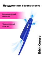 Ручка шариковая ErichKrause R-301 Neon Stick & Grip, узел 0.7-1.0 мм, чернила синие, резиновый держатель, длина линии письма 2000 метров, МИКС - Фото 4