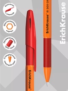 Ручка шариковая ErichKrause. R-301 Orange Stick & Grip, красный стержень, узел 0.7 мм, резиновый упор - Фото 3