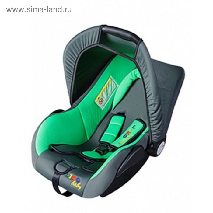 Автолюлька детская Liko Baby 321 A, группа 0+ (0-13 кг), цвет зелёный/серый - Фото 1