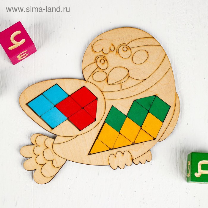 Мозаика головоломка "Птичка", Весёлые игрушки - Фото 1