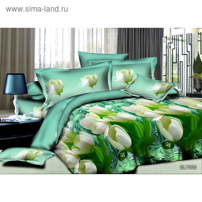 Постельное бельё Versailles дуэт, рис. 909, 145х215 (2 шт), 220х240, 70х70 (2 шт), сатин 80 г/м2 - Фото 1