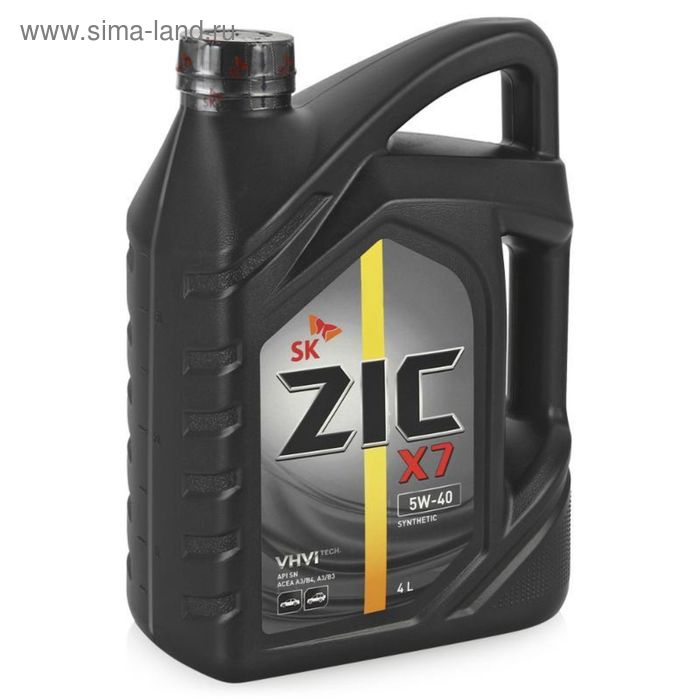 Масло моторное ZIC X7 5W-40 синт., 4 л - Фото 1