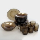 Сервиз столовый Elica, 19 предметов, цвет коричневый - фото 8546058