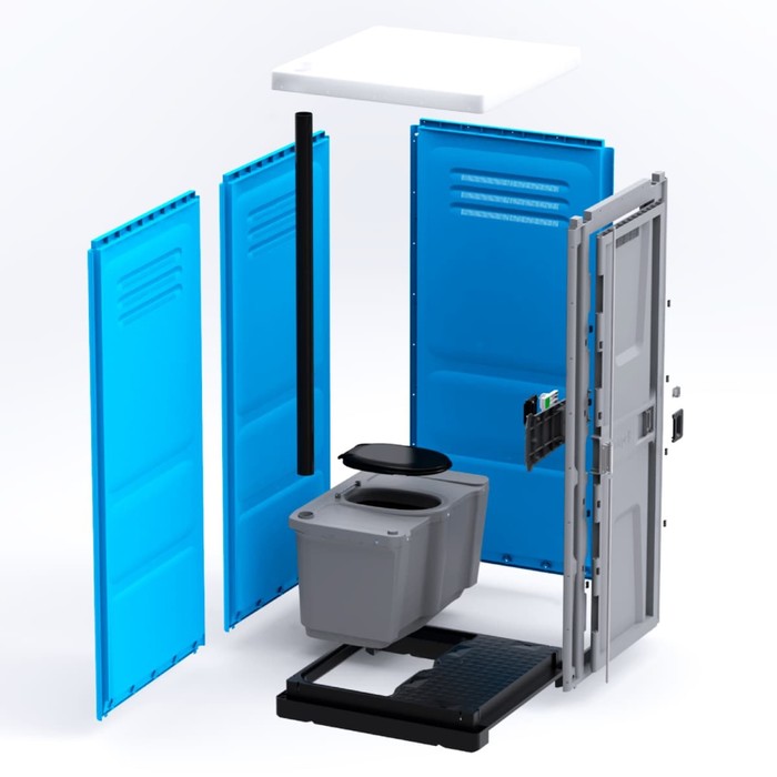 Туалетная кабина, 225 × 100 × 100 см, 250 л, синяя - фото 1884778731