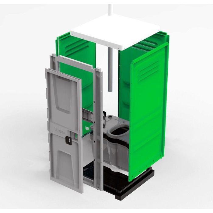 Туалетная кабина, 225 × 100 × 100 см, 250 л, зелёная - фото 1884778739