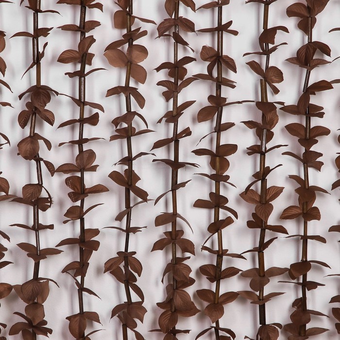 Занавеска декоративная «Листики», 90×170 см, 12 нитей, цвет кофейный - фото 1908209837