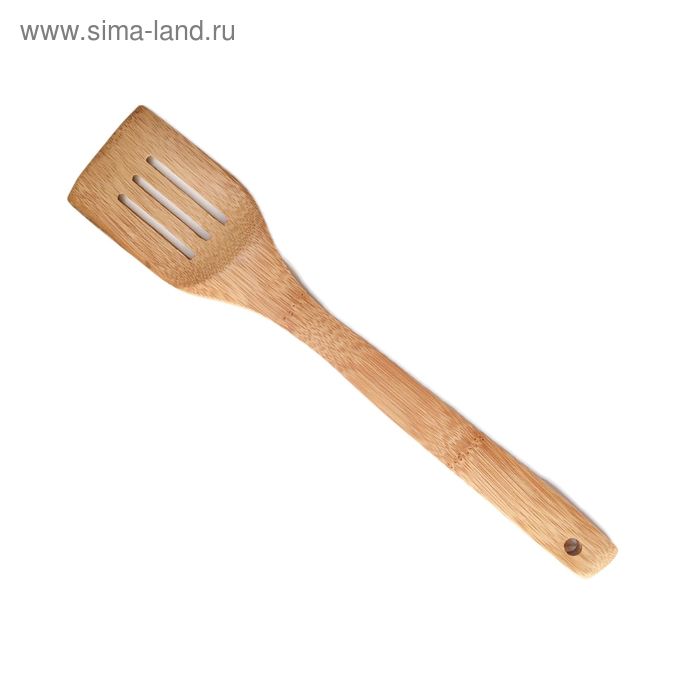 Лопатка с прорезями бамбук, 30x6 см - Фото 1