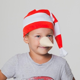 Карнавальный набор «Буратино», колпак из велюра + нос