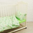 Детское постельное бельё Карамелька "Жирафики" 112х147 см, 60х120х20 см (на резинке), 40х60 см - 1шт., цвет зелёный - Фото 2