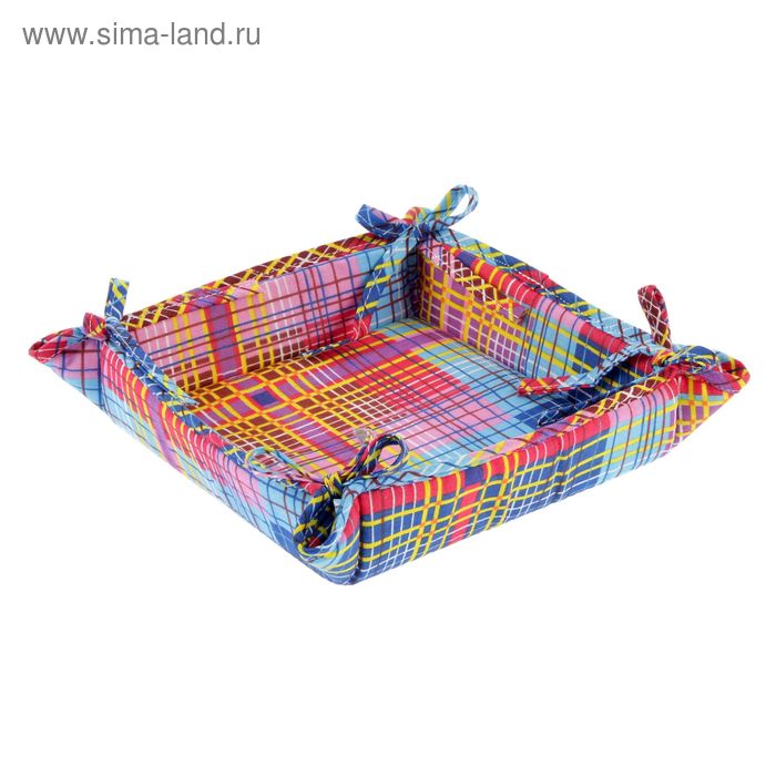 Текстильная хлебница "Дачный пикник", размер 18х18 см, бязь 125г/м - Фото 1