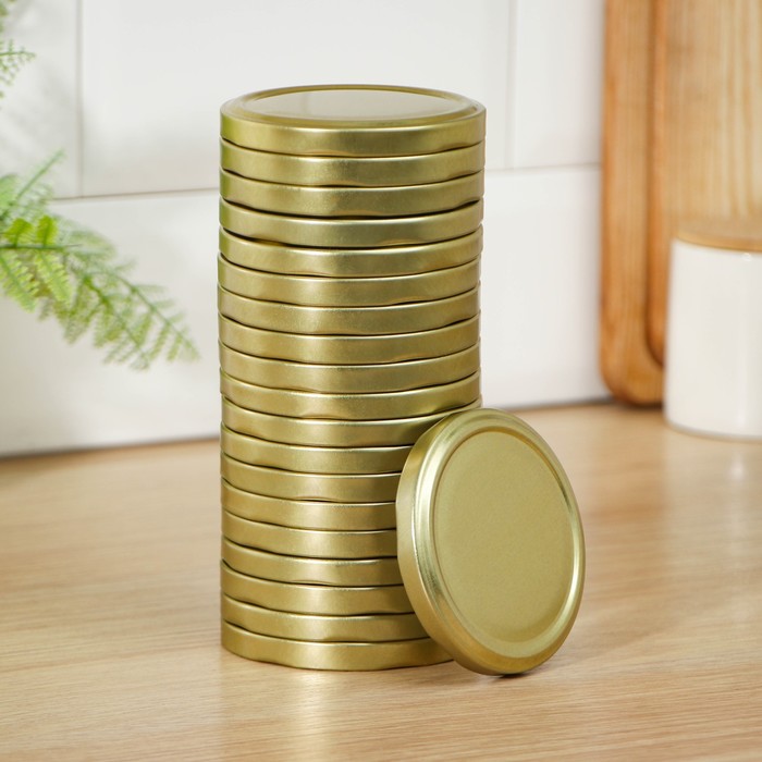 Крышка для консервирования «Елабуга», ТО-82 мм, винтовая, литография, упаковка 20 шт, цвет золотой - Фото 1