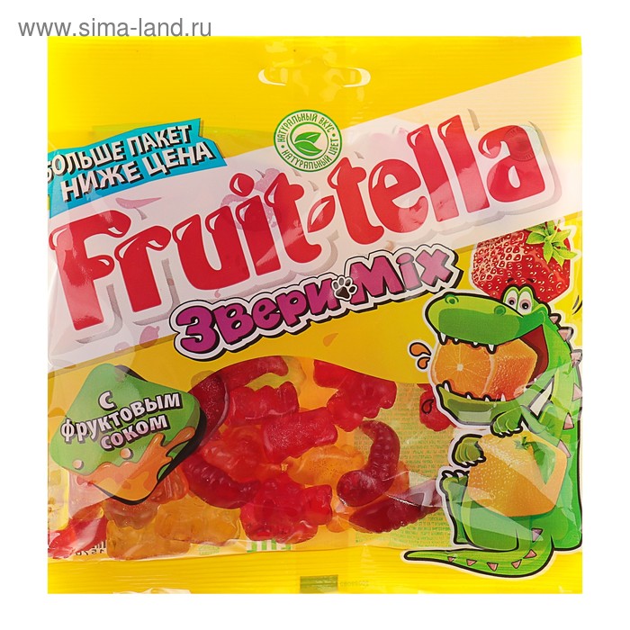 Мармелад Fruittella "Звери MIX", со вкусом фруктов, 150 г - Фото 1