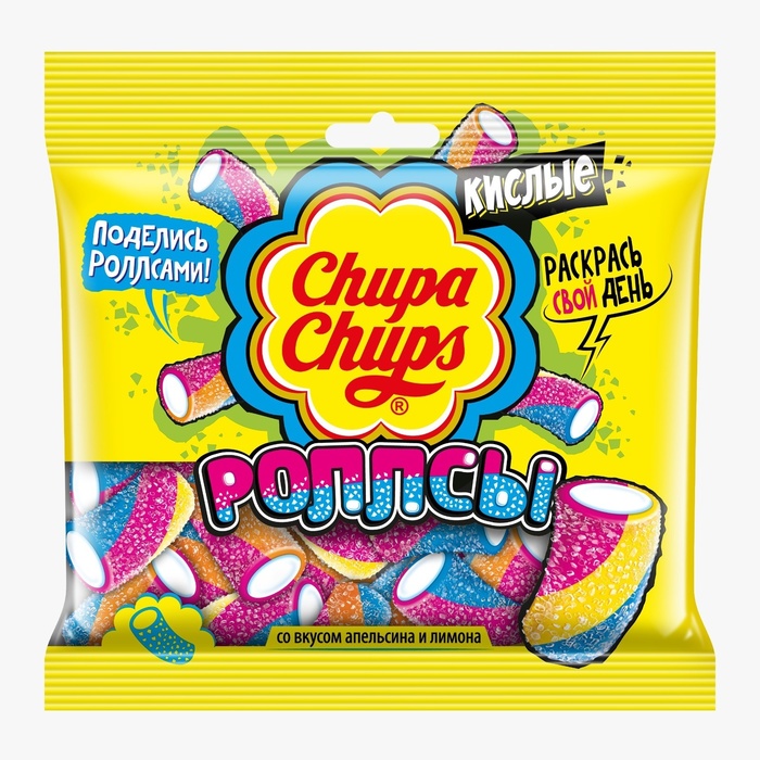 Мармелад Chupa-Chups РОЛЛСЫ, кислые, 150 г