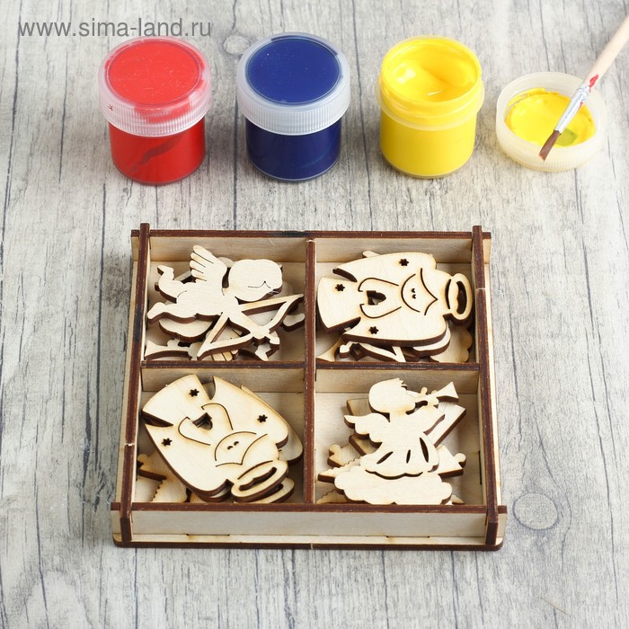 Набор «Ангелочки», 4 вида, 12 шт, размер деталей 45×45 мм - Фото 1