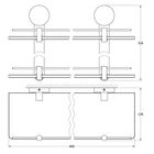 Полка двухъярусная, ширина 40 см, матовое стекло, хром - Фото 2